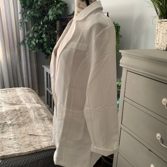 White Single Button Blazer - Picture 3 of 4